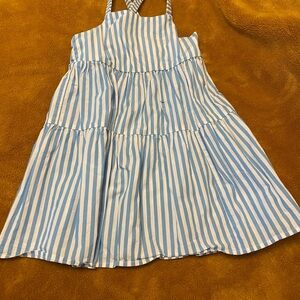 Blue and White Striped Kids Dress